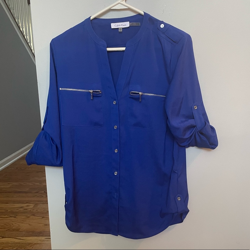 Xs cobalt blue Calvin Klein blouse
